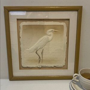 🌱 Handmade Elegant,Egret Papier-Mâché Art